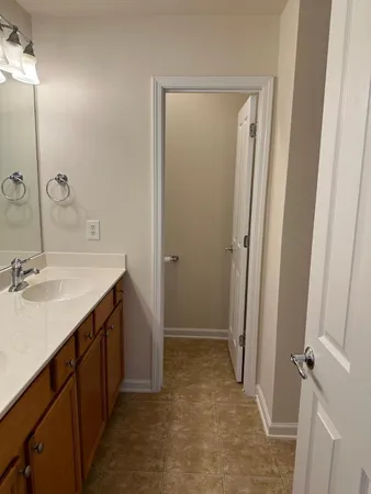 a bathroom with a sink a mirror a vanity and a shower