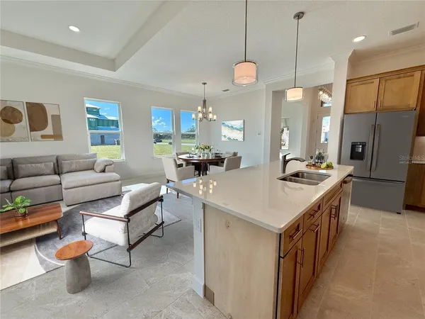 a view of a big room with an ocean view