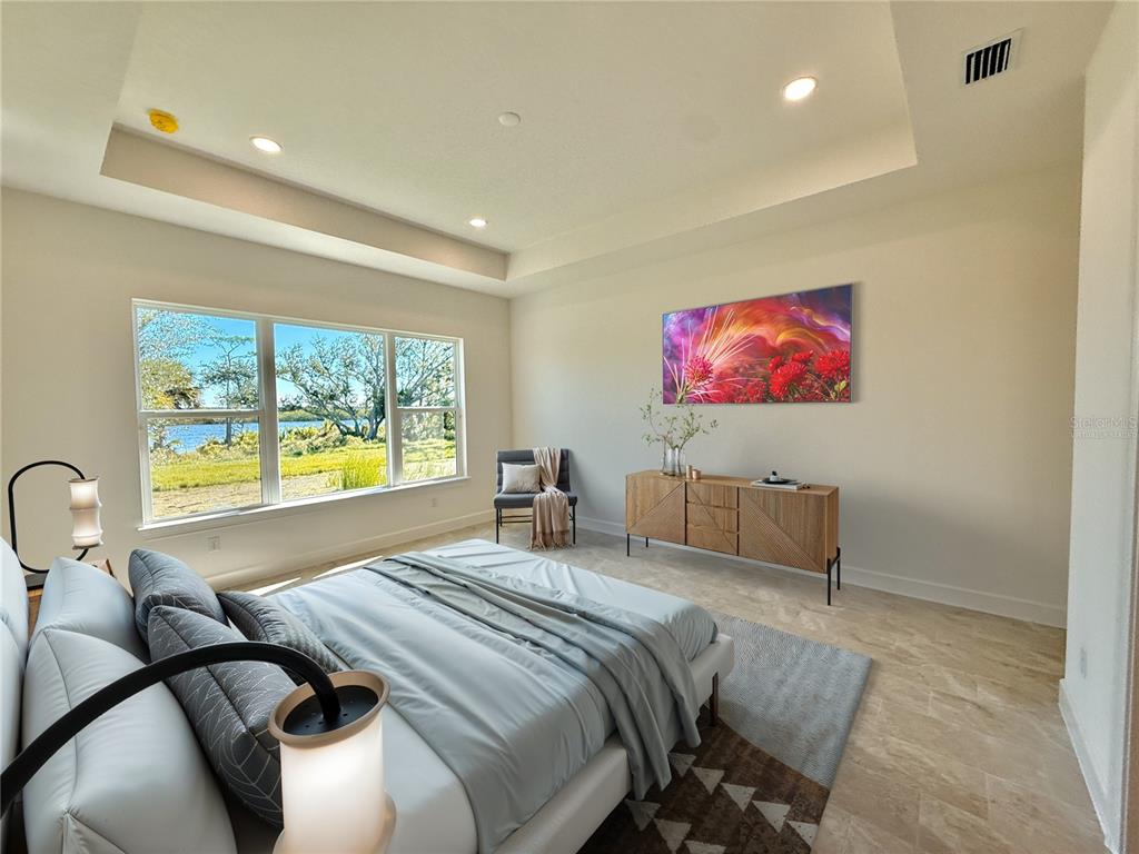 4 Coronado Road Flagler Beach, FL 32136 - Photo 37 of 63 a bedroom with a bed and a large window