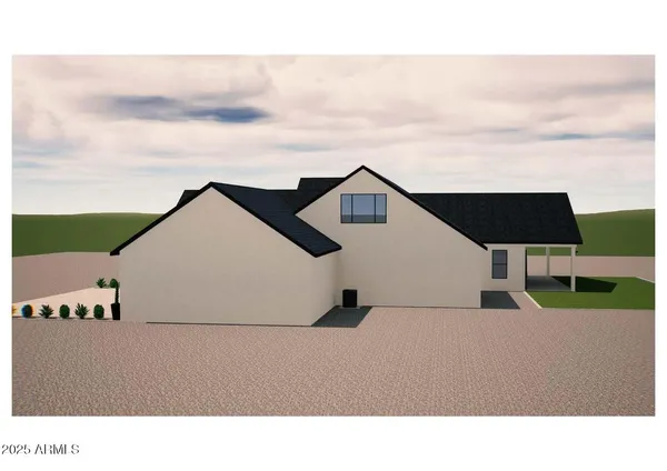 a upper view of whole house with a yard