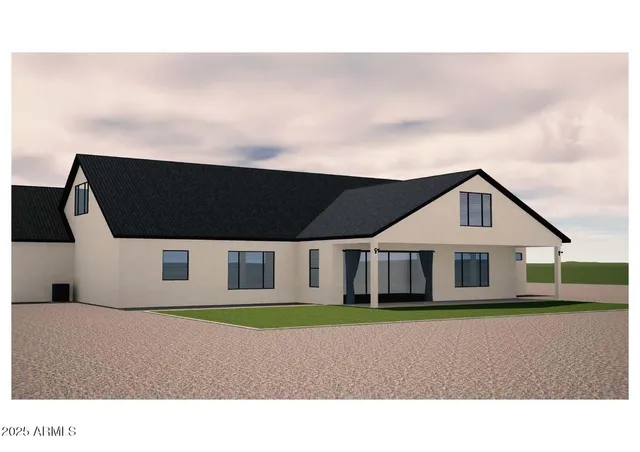 a house view with a garden space