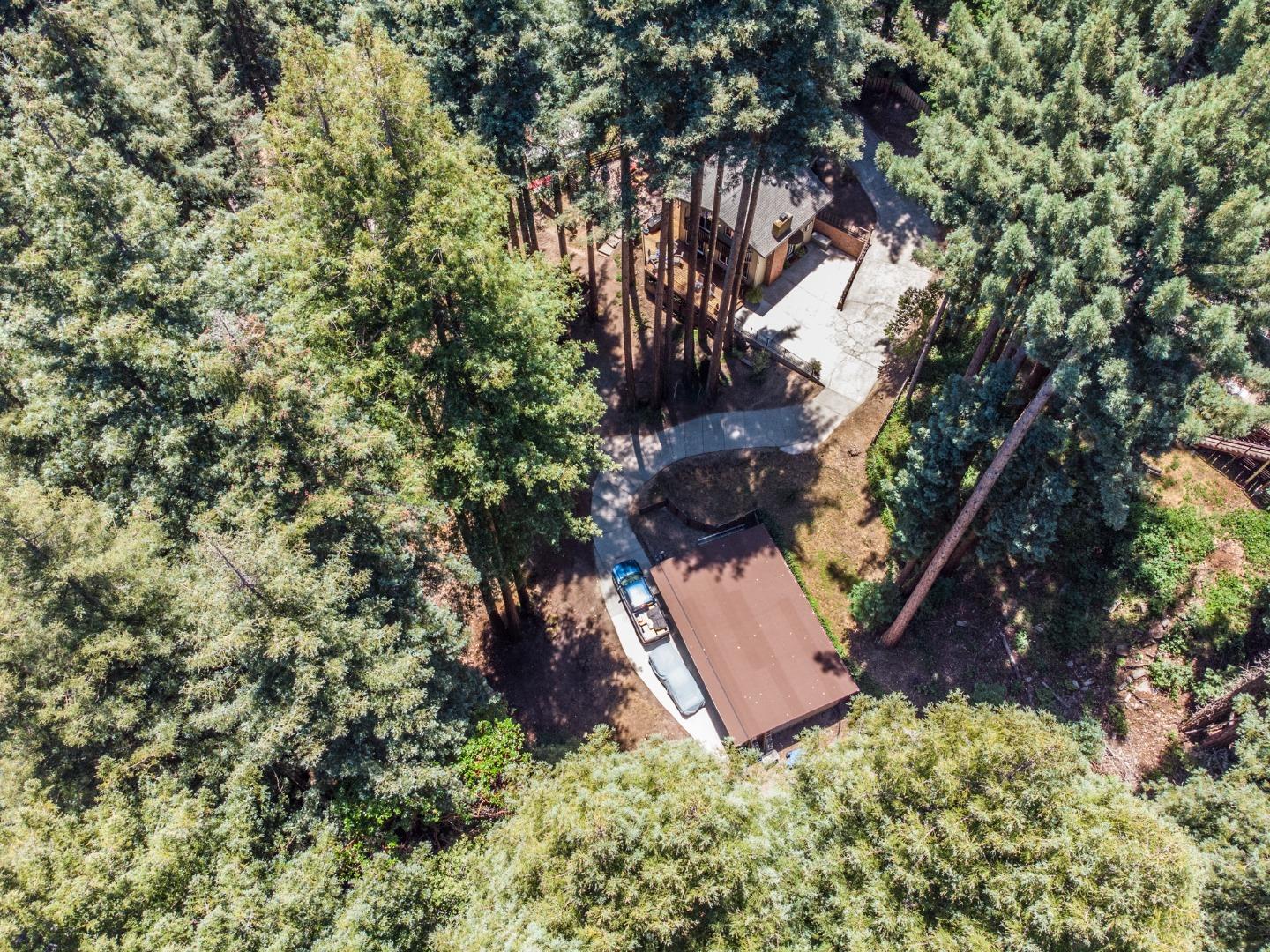 10270 Alba Road Ben Lomond, CA 95005 - Photo 39 of 41 an aerial view of a house with yard and sitting area