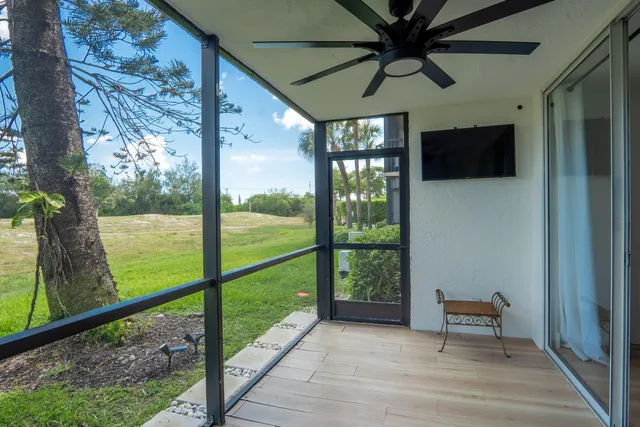 a balcony view with a outdoor space