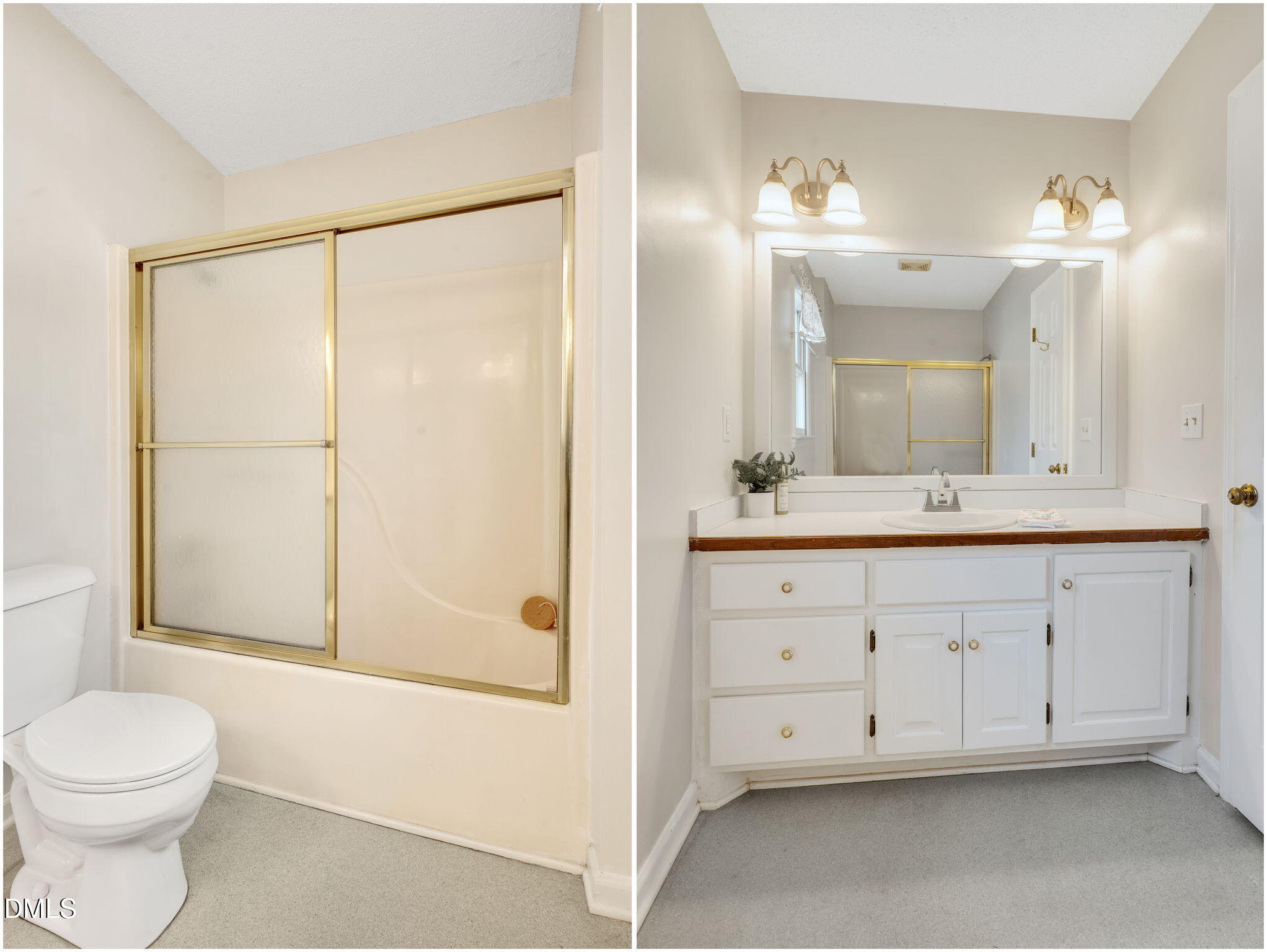 9205 Tree Meadow Lane Raleigh, NC 27603 - Photo 34 of 44 a bathroom with a bathtub a sink a toilet and a mirror