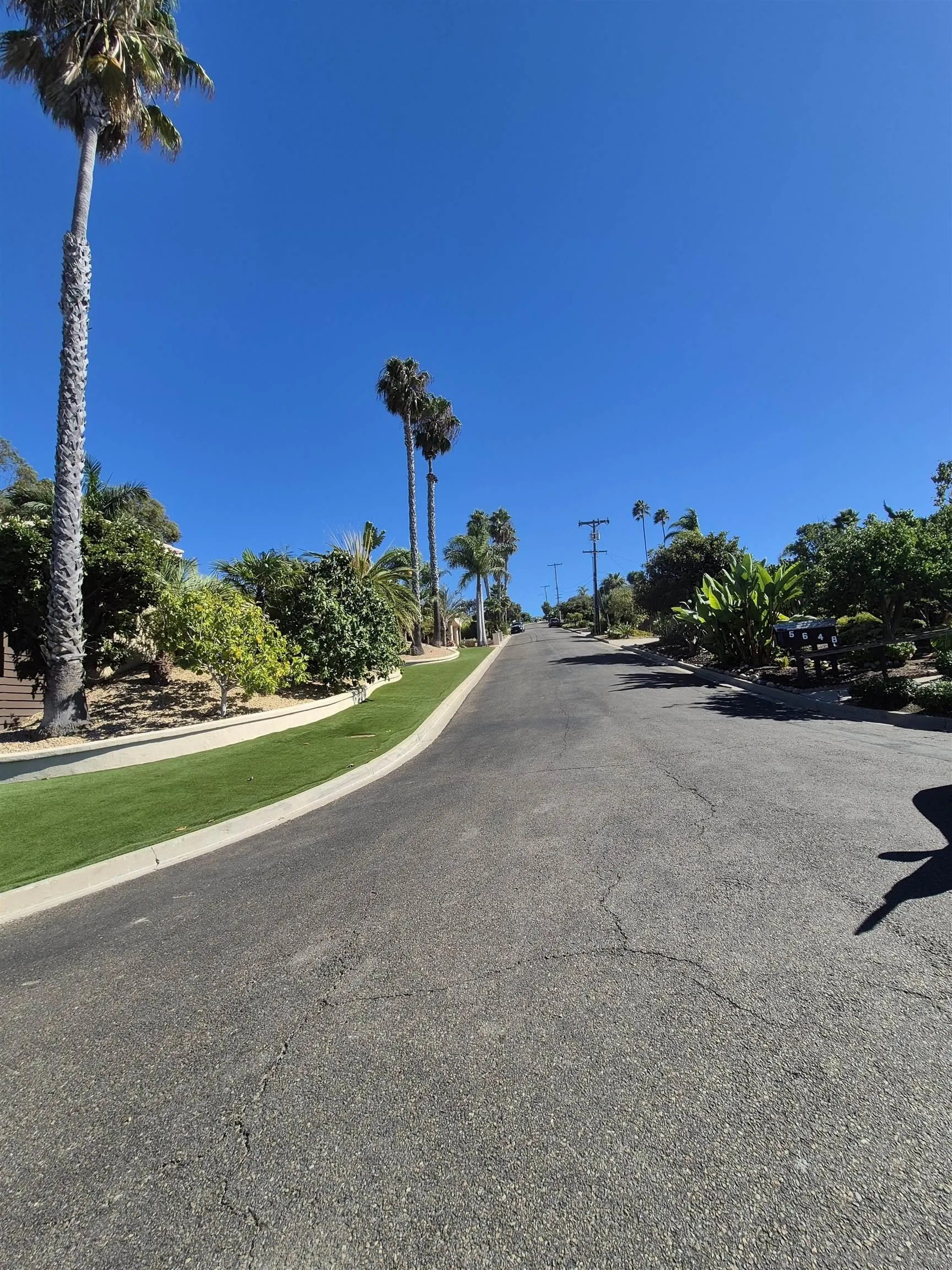5665 Toyon Road, Unit 27 San Diego, CA 92115 - Photo 19 of 19 a view of a road with a yard and a car parked in the background