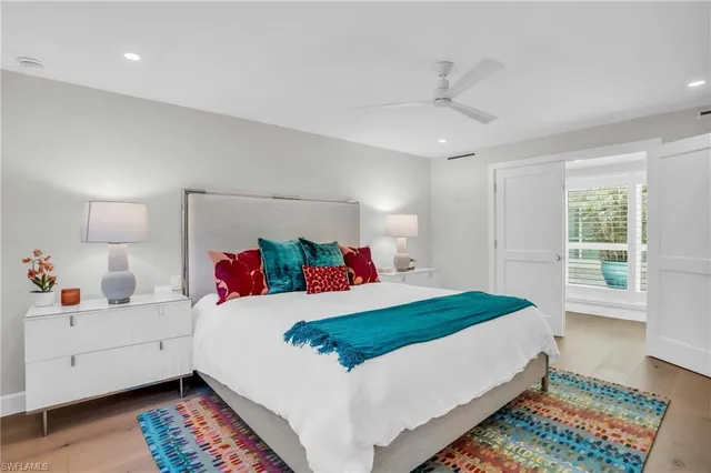 a room with a bed and a window