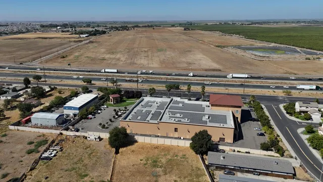 an aerial view of a city
