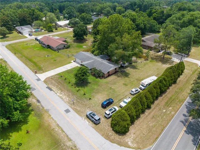 an aerial view of a house