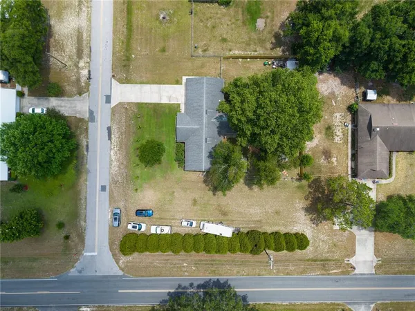 an aerial view of a house