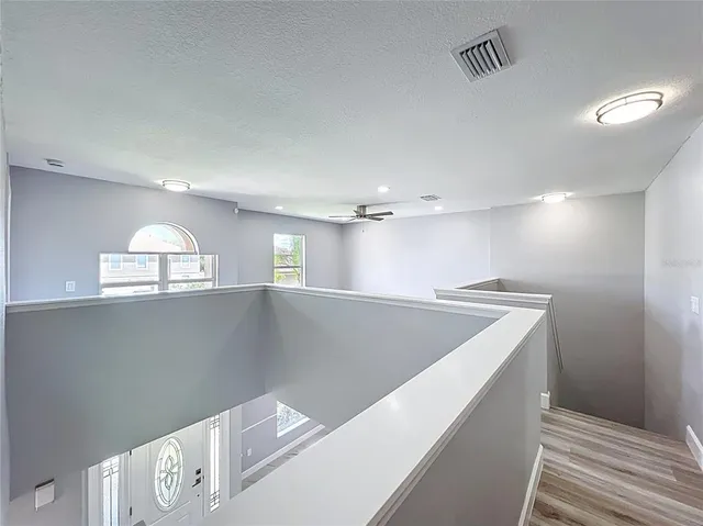 a view of small space with racks on the wall