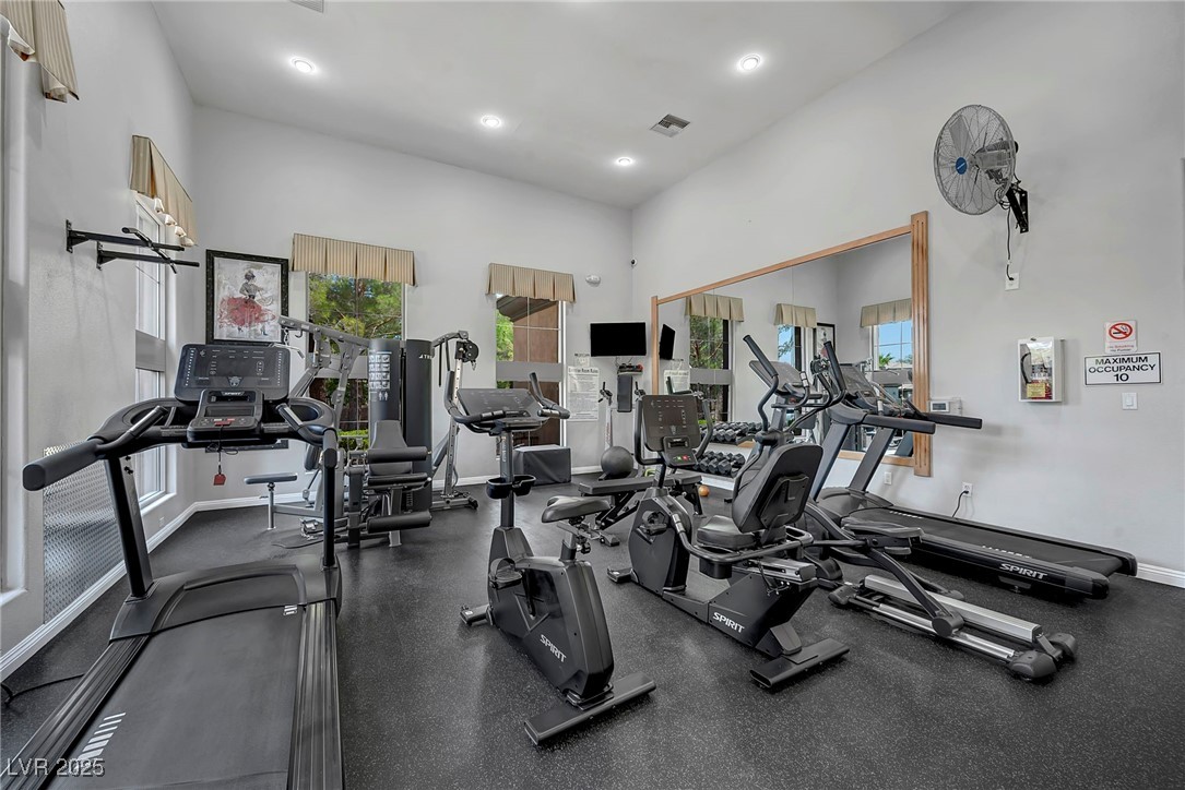 8208 Seven Falls Street North Las Vegas, NV 89085 - Photo 57 of 69 Gym featuring recessed lighting and baseboards