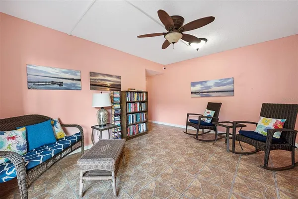 a living room with furniture