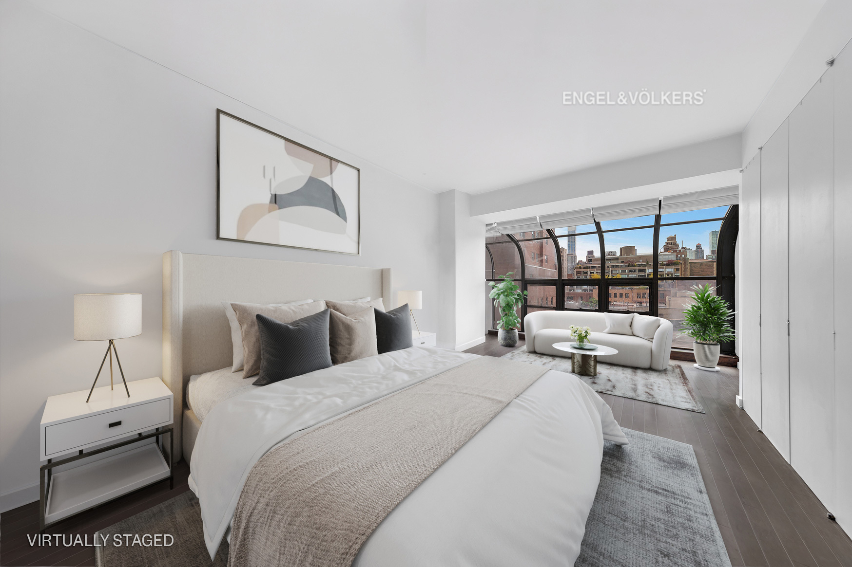 Undisclosed Address Manhattan, NY 10021 - Photo 8 of 18 a bedroom with a large bed and a large window