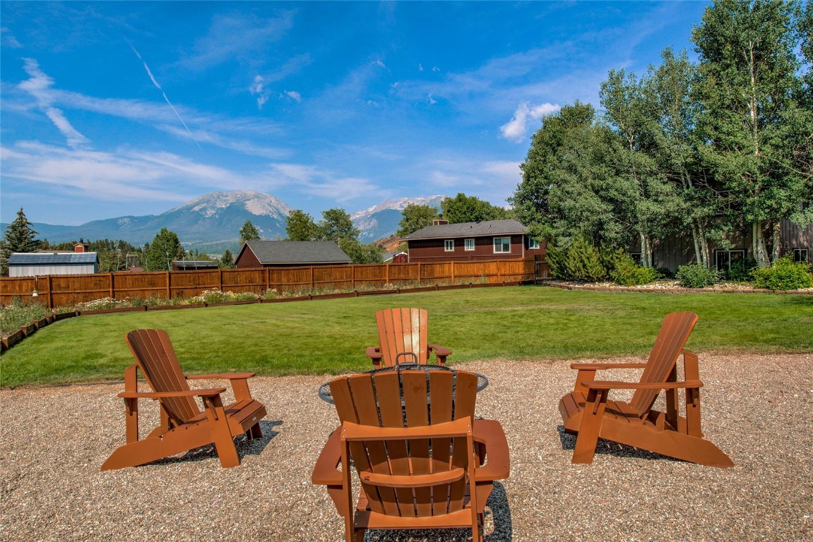 74 Big Elk Road Dillon, CO 80435 - Photo 33 of 37 an outdoor view of a garden with seating area