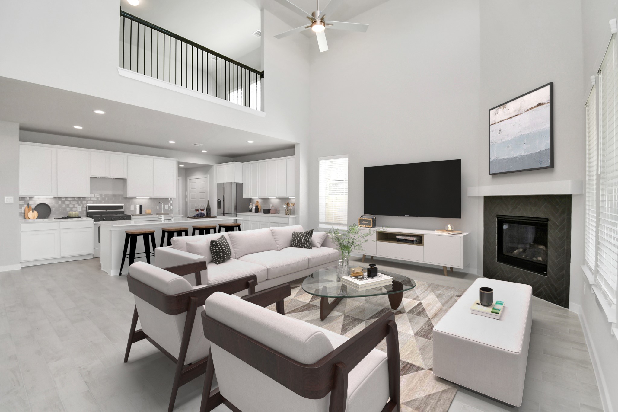 15111 Statice Trail Houston, TX 77044 - Photo 17 of 35 Virtually Staged - Living Room. Sample photo of completed home with similar floor plan. Actual colors and selections may vary.