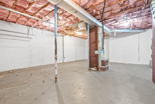 a view of a room with a tree