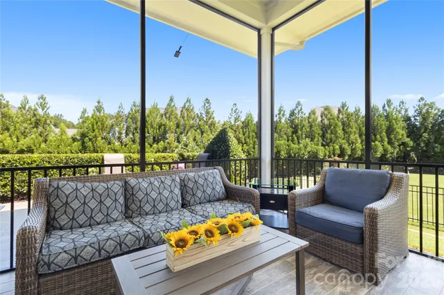 a outdoor living space with patio furniture