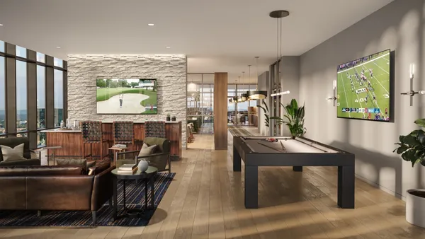 a living room with furniture a window and appliances