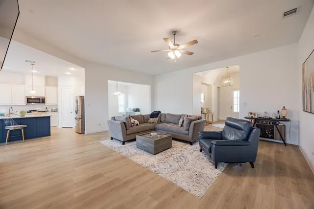 a living room with furniture