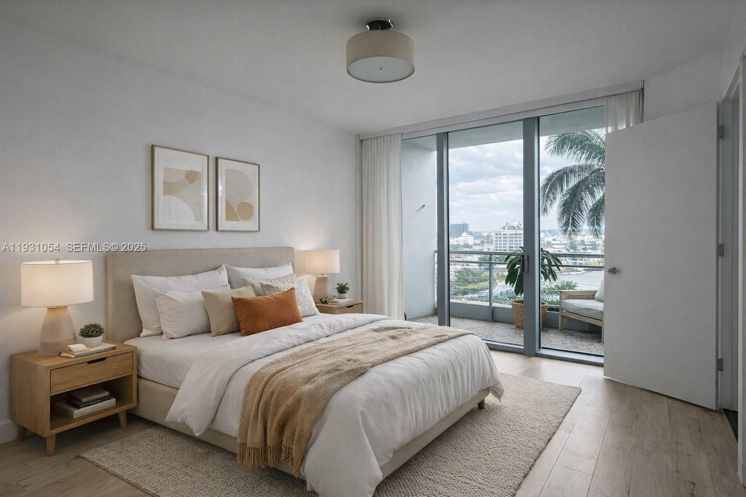 92 Southwest 3rd Street, Unit 1408 Miami, FL 33130 - Photo 3 of 15 a bedroom with a large bed and a window