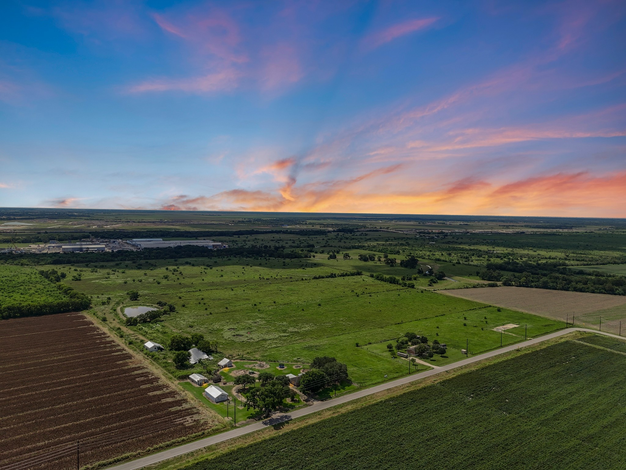 a view of a lake with a big yard