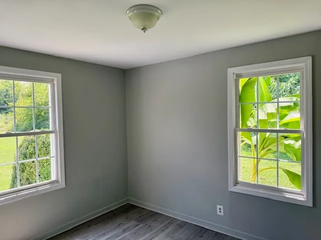 an empty room with a window
