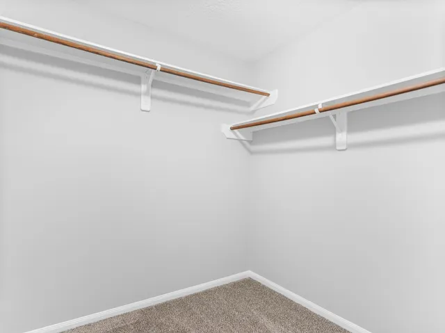 a view of small space with racks on the wall