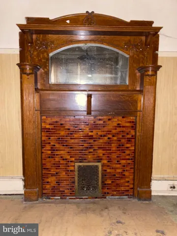 a closeup of a fireplace