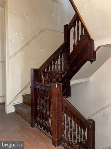 a view of front door with a bathroom