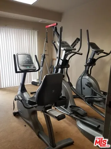 a room with gym equipment