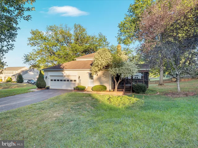 a view of a patio with table and chairs and potted plants with large tree