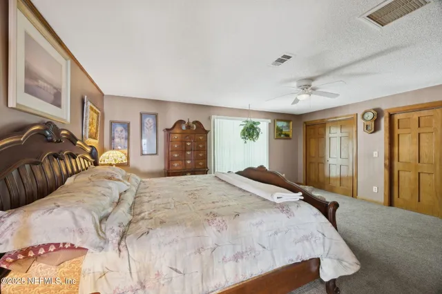 a bed room with a bed and a walk in closet