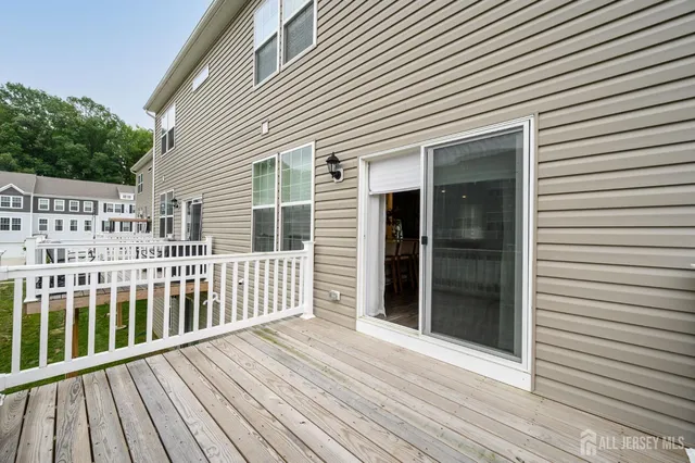 a view of a wooden deck
