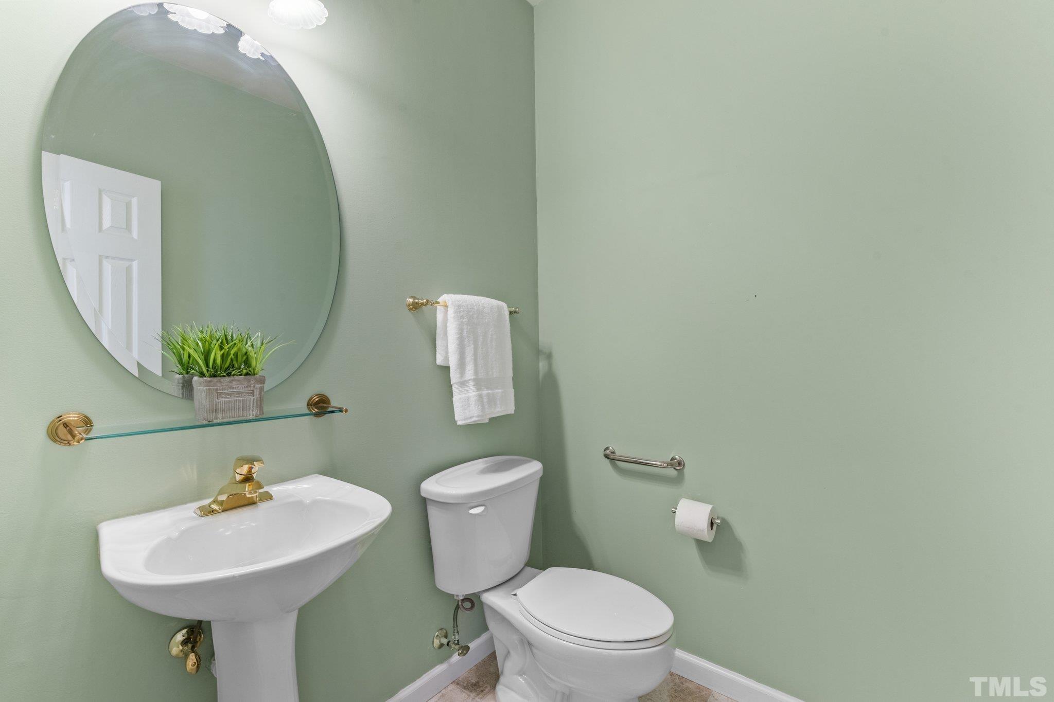 10507 Dapping Drive Raleigh, NC 27614 - Photo 7 of 38 a bathroom with a sink a mirror and a toilet