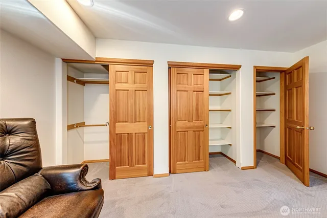 a view of livingroom with furniture and closet