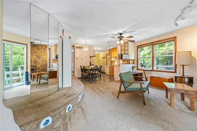 a room with furniture and a window