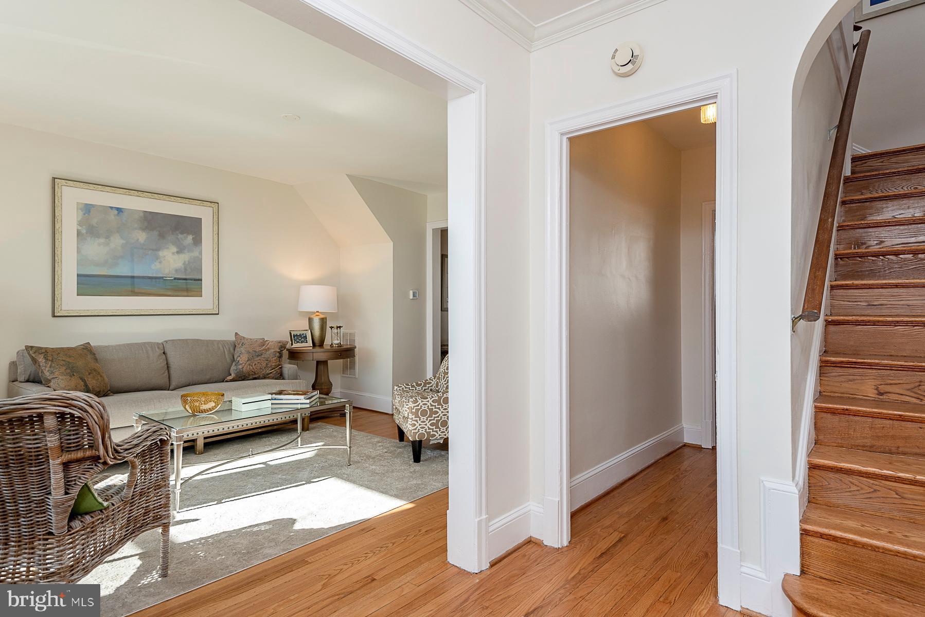 437 Decatur Street Northwest Washington, DC 20011 - Photo 3 of 42 Foyer looking into Living Room. Beautiful light!