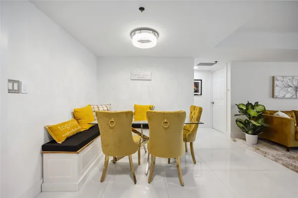 a view of table and chairs