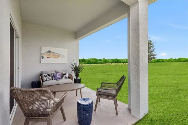 a outdoor living space with furniture and garden