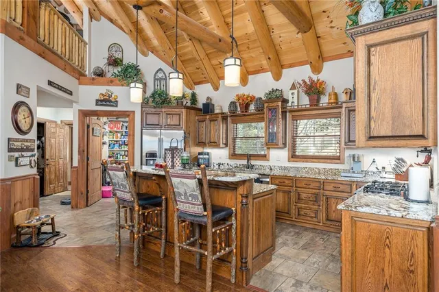 a view of a city with mountains in the background