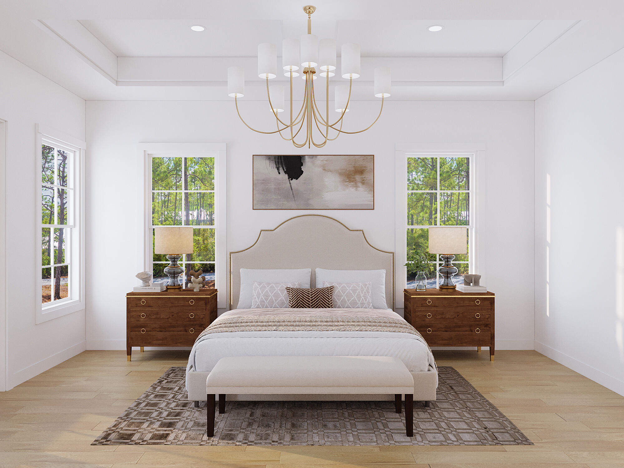 Lot 7 Seclusion Way Santa Rosa Beach, FL 32459 - Photo 11 of 15 a bedroom with a bed chandelier and a window