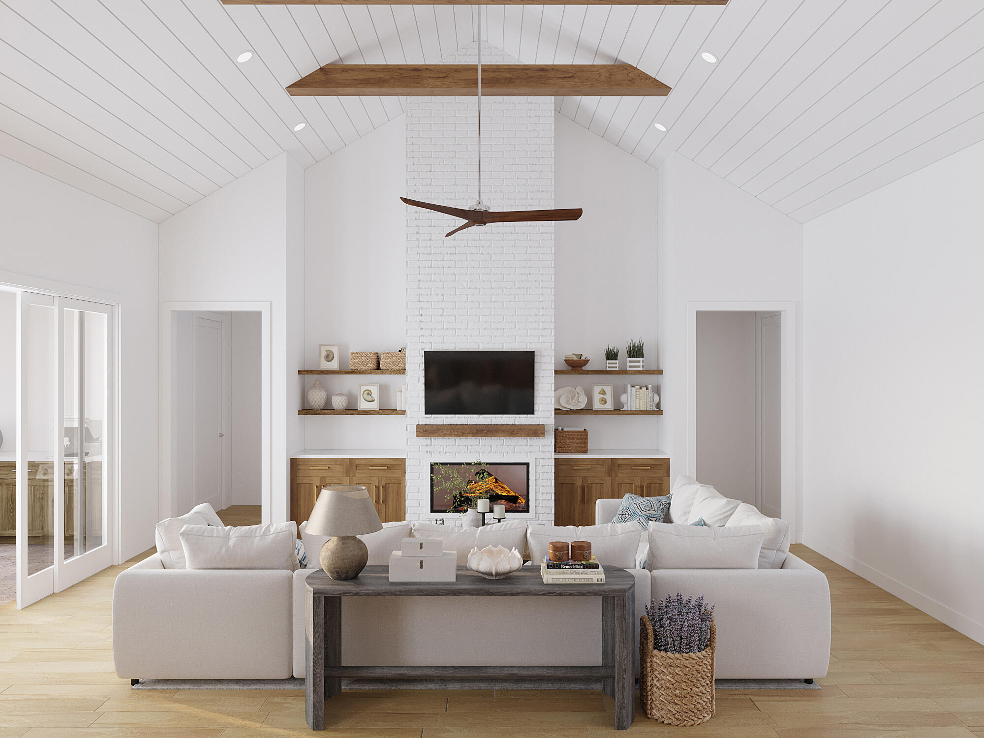 Lot 7 Seclusion Way Santa Rosa Beach, FL 32459 - Photo 6 of 15 a living room with furniture a fireplace and a flat screen tv