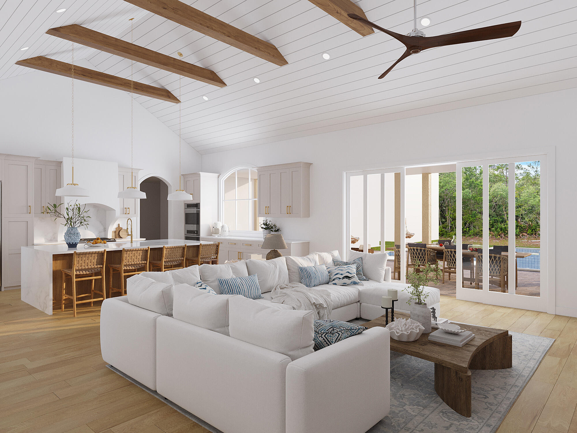 Lot 7 Seclusion Way Santa Rosa Beach, FL 32459 - Photo 7 of 15 a living room with furniture and large windows