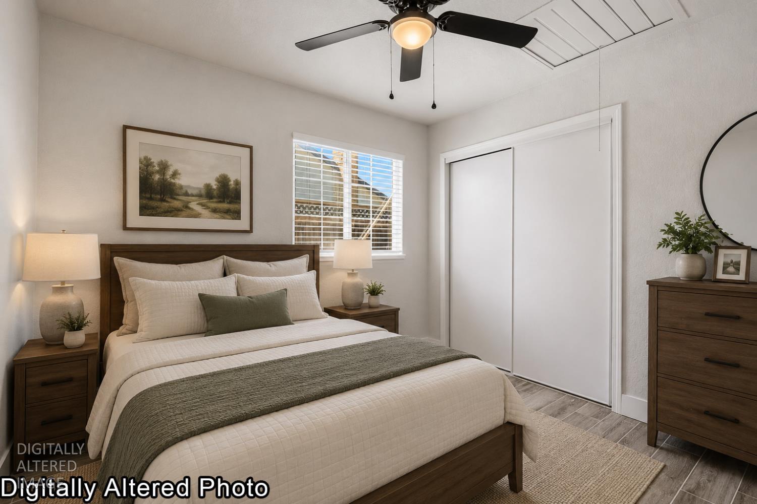 1464 Denise Drive Ripon, CA 95366 - Photo 18 of 41 a bedroom with a bed and a chandelier