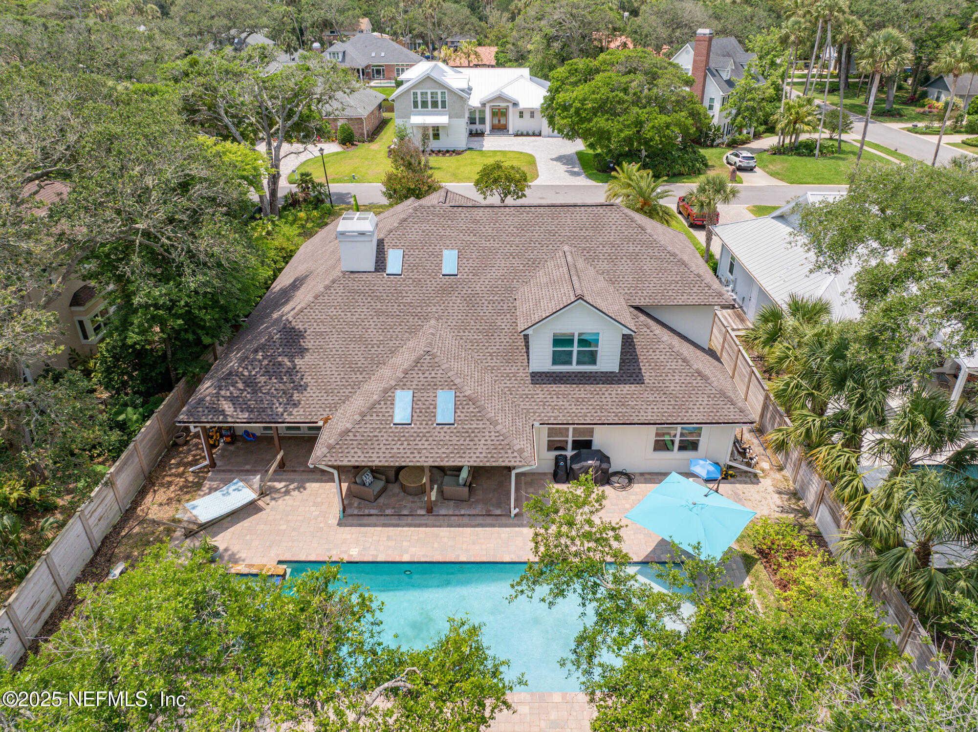 2341 Fiddlers Lane Atlantic Beach, FL 32233 - Photo 77 of 87 an aerial view of a house with yard swimming pool and outdoor seating