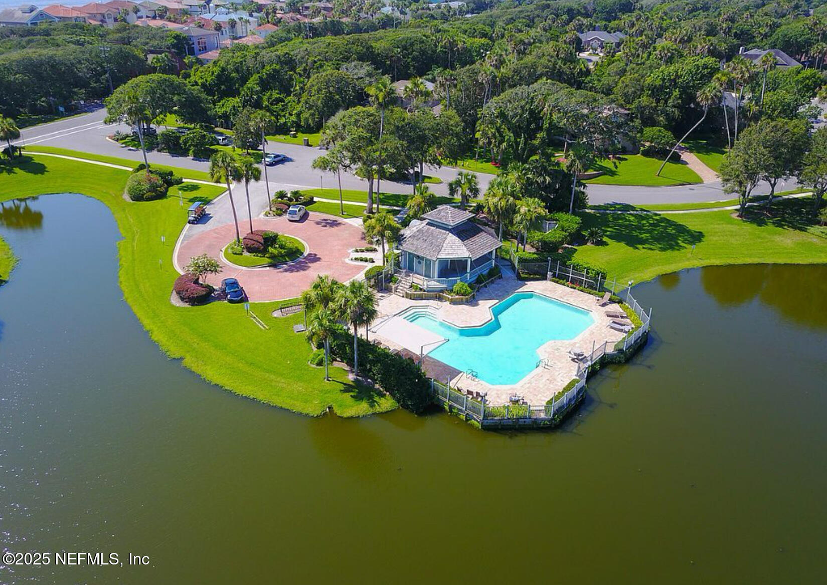 2341 Fiddlers Lane Atlantic Beach, FL 32233 - Photo 82 of 87 an aerial view of a swimming pool yard swimming pool and outdoor seating