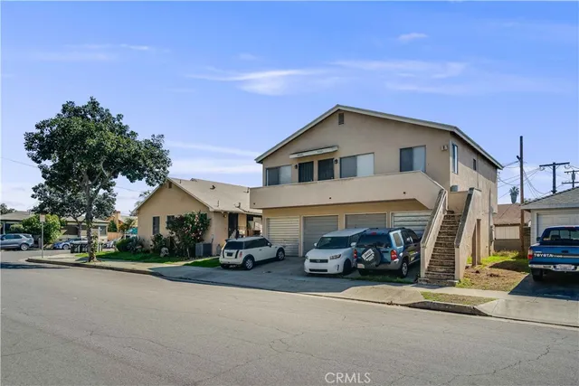 a car parked in front of a house