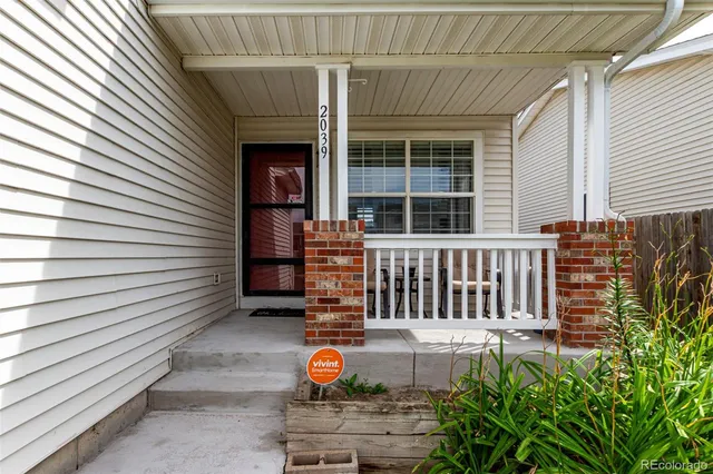 an outdoor view of garden with patio