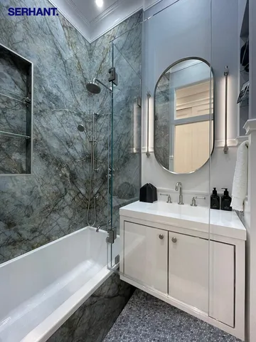 a living room with furniture