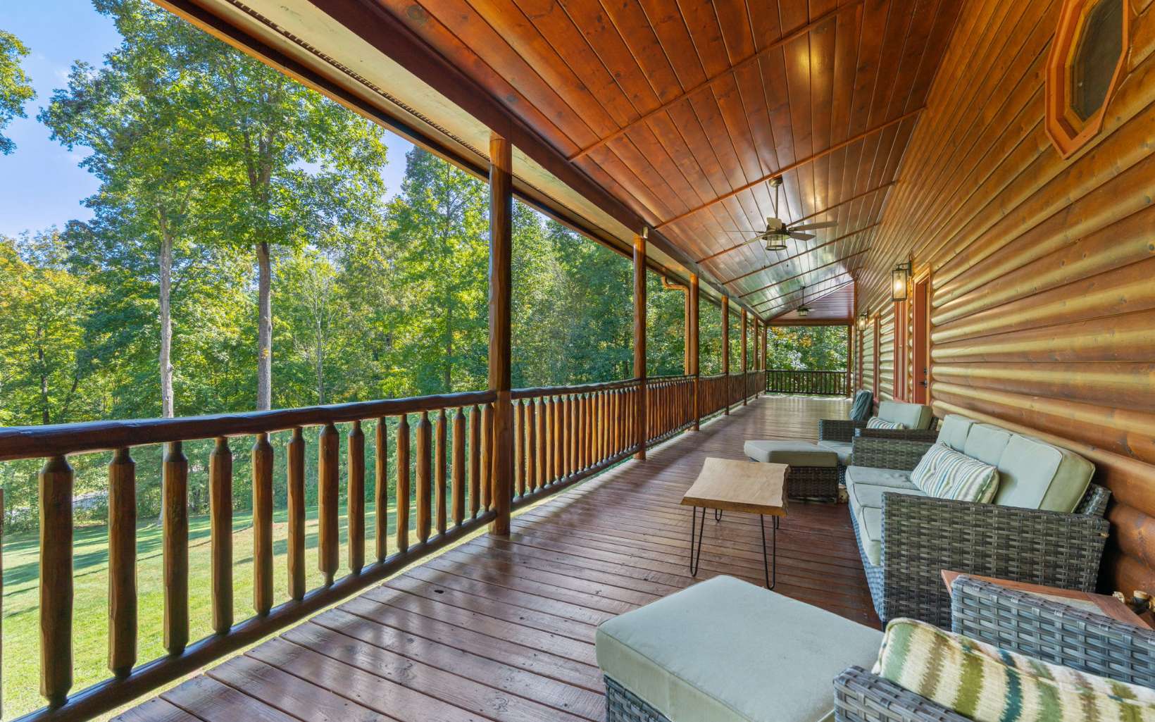 42 Overlook Road Blue Ridge, GA 30513 - Photo 59 of 63 a view of balcony with wooden floor and outdoor seating